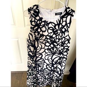 DKNY fit & flare patterned dress